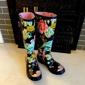 Joules Tall Floral Rain Boots